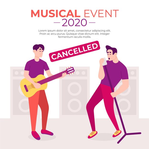 Cancelled musical events concept