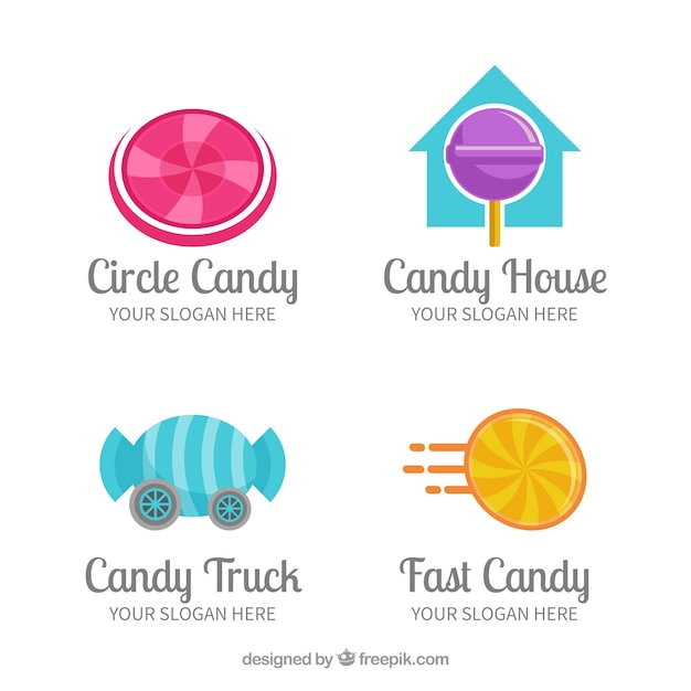 Free Vector candy shop logos collection for companies