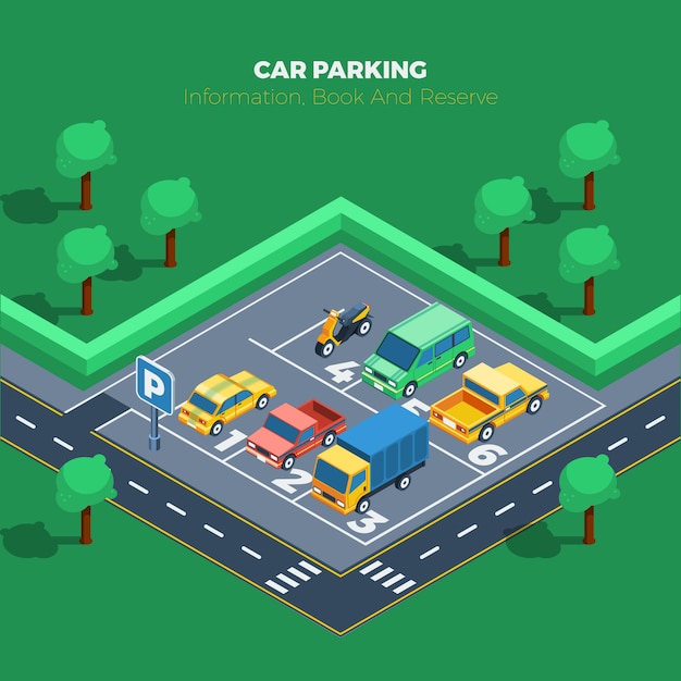 Free Vector car parking illustration 