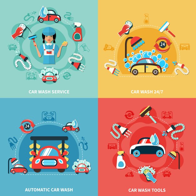 Car Wash Compositions Set