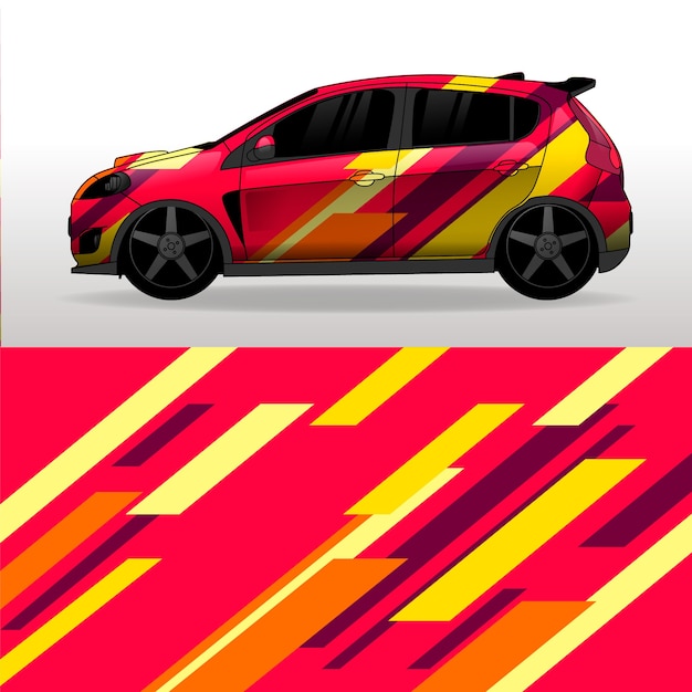 Free Vector car wrap colorful design