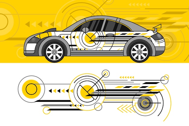 Free Vector car wrap design concept