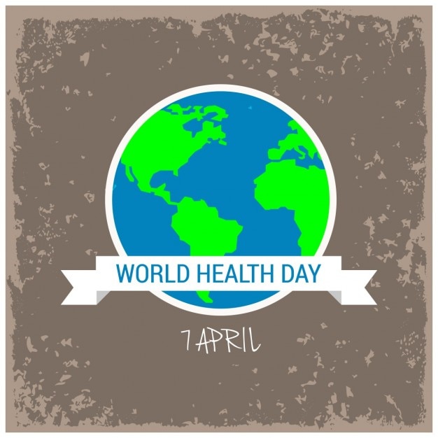 Free Vector card with globe of world healthy day