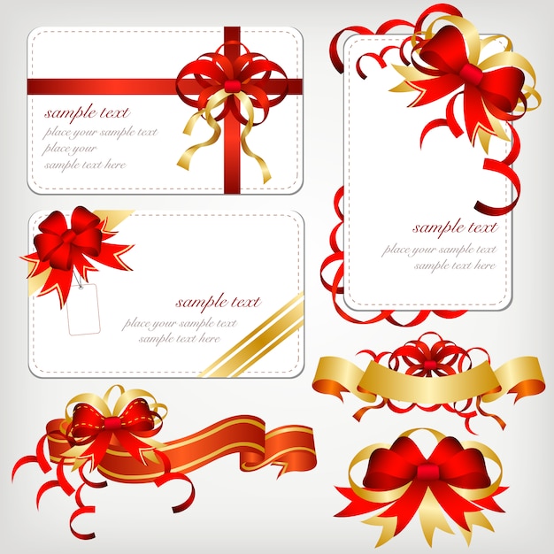 Free Vector cards and ribbons collection