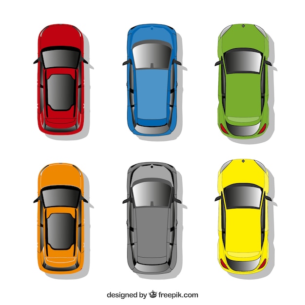 Free Vector cars collection in top view