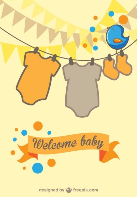 Free Vector cartoon baby card 