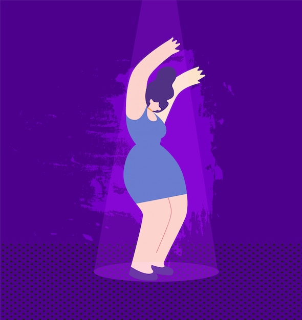 Free Vector cartoon beautiful elegant woman dancing have fun