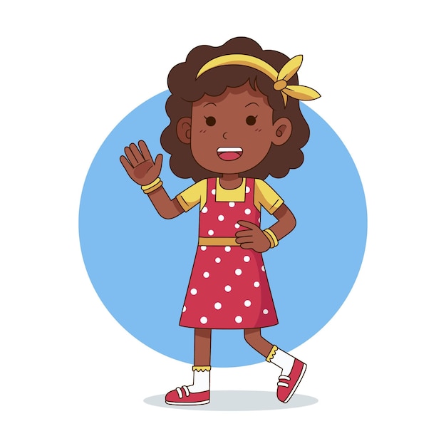 Free Vector cartoon black girl illustration