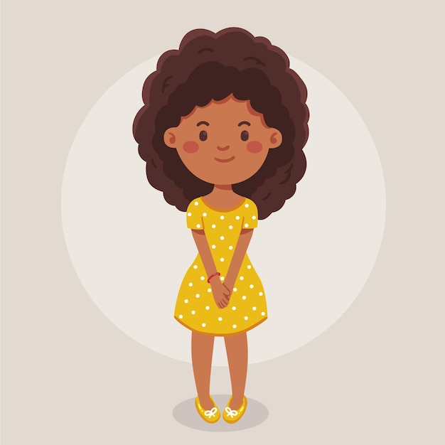 Free Vector cartoon black girl illustration