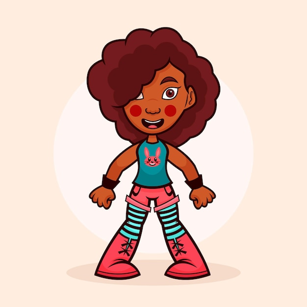 Free Vector cartoon black girl illustration