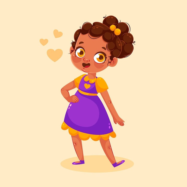 Free Vector cartoon black girl illustration