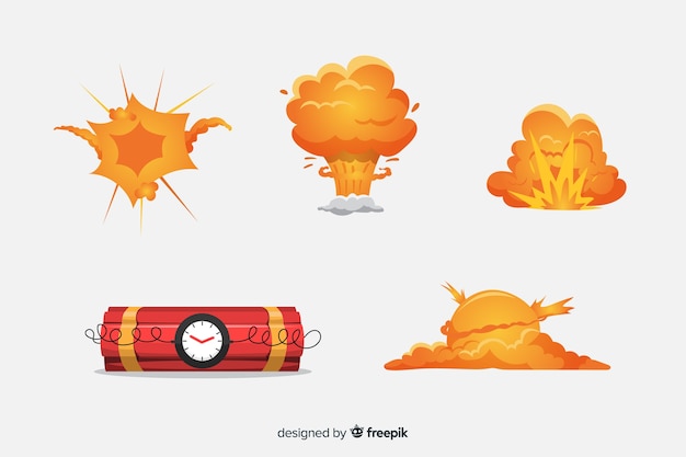 Free Vector cartoon bomb and bomb explosion effect collection