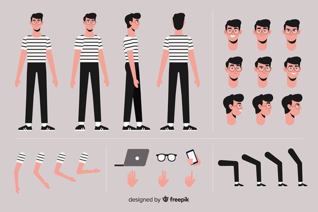 Cartoon boy character template