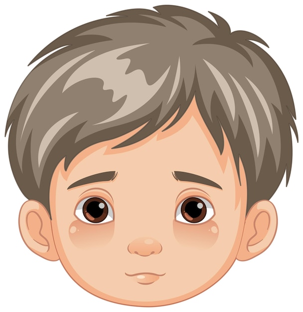 Free Vector cartoon boy with neutral expression