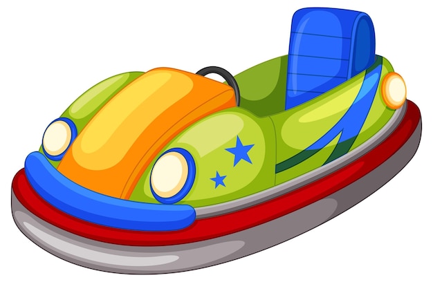 Cartoon bumper car on white background