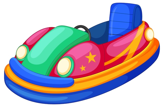 Cartoon bumper car on white background