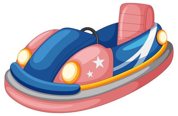 Cartoon bumper car on white background