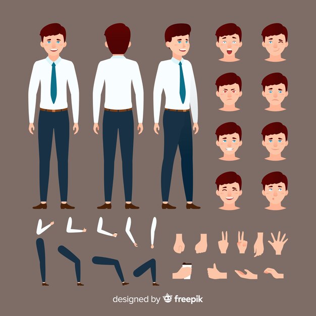 Cartoon businessman character template