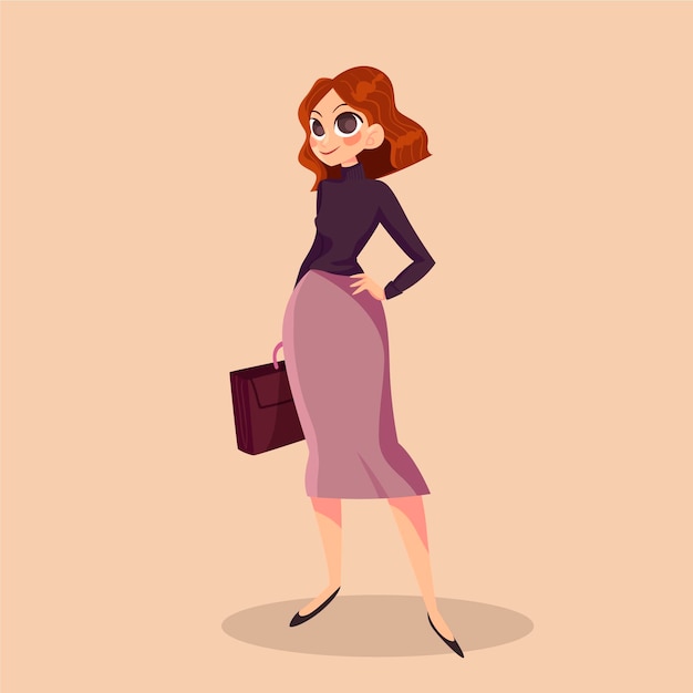 Free vector cartoon businesswoman illustration