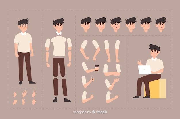 Free Vector cartoon character for motion design