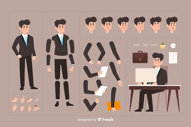 Free vector cartoon character for motion design