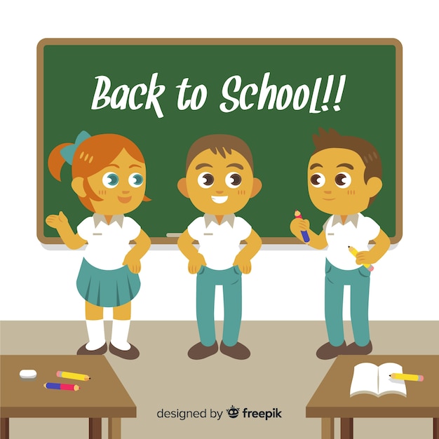 Free Vector cartoon children back to school background