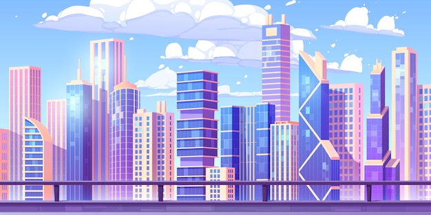 Free vector cartoon city landscape