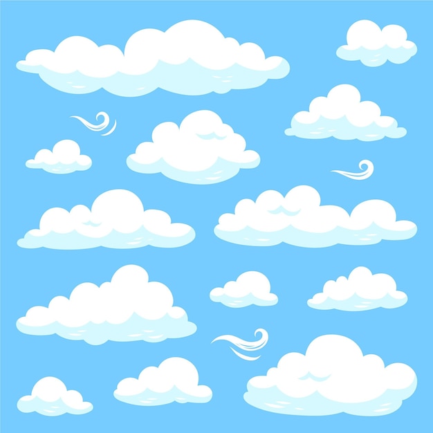 Free vector cartoon cloud  collection