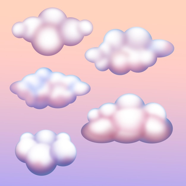 Free Vector cartoon cloud collection