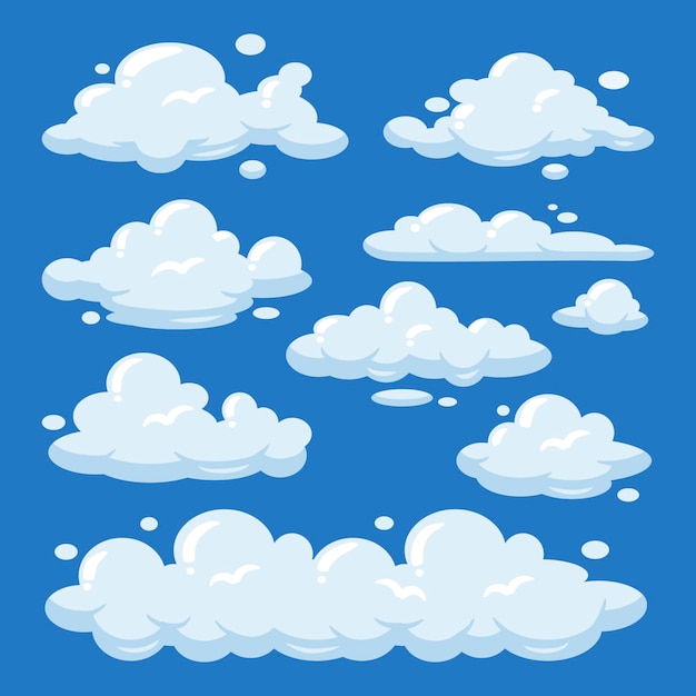 Free vector cartoon clouds collection