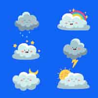 Free vector cartoon clouds collection