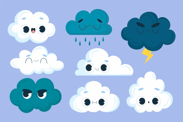 Free vector cartoon clouds collection