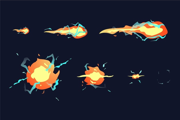 Free Vector cartoon explosion animation frames