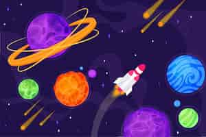 Free vector cartoon galaxy background