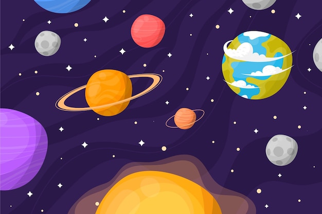 Free vector cartoon galaxy background