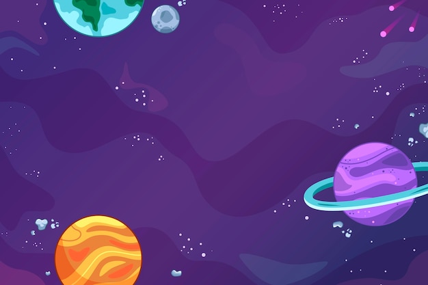 Free vector cartoon galaxy background