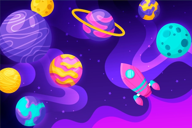 Free vector cartoon galaxy background