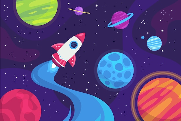 Free vector cartoon galaxy background