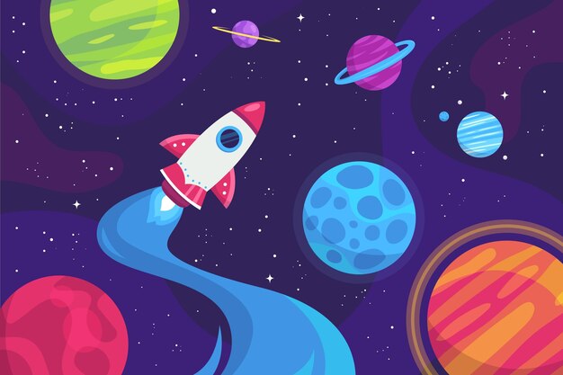 Free Vector cartoon galaxy background