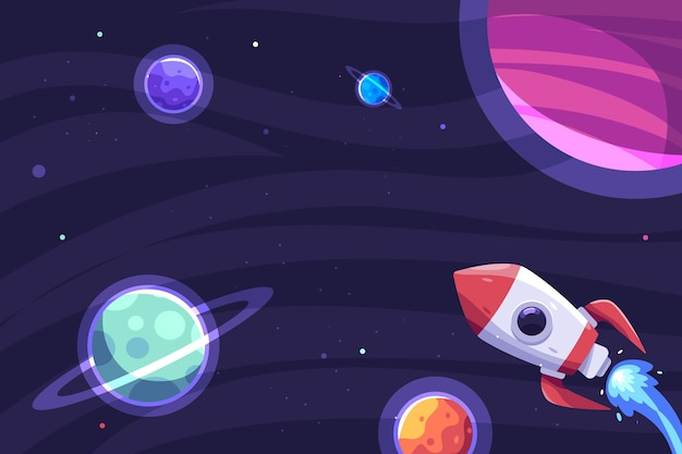 Free vector cartoon galaxy background