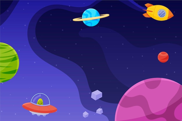 Free vector cartoon galaxy background