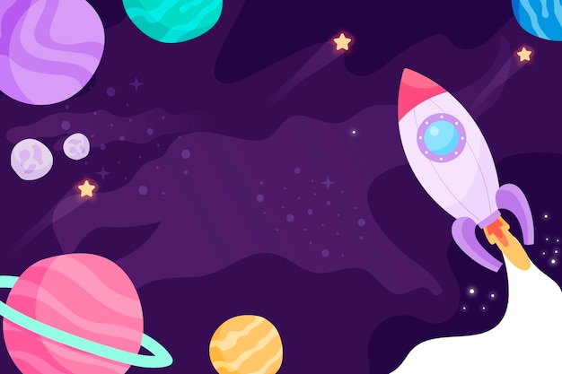 Free vector cartoon galaxy background