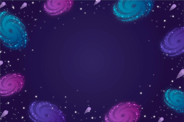 Free vector cartoon galaxy background