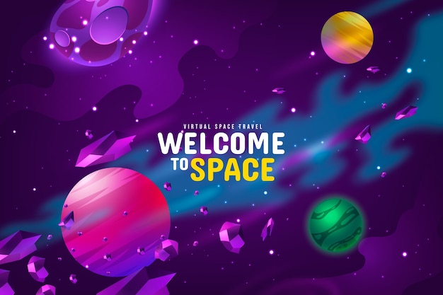 Free vector cartoon galaxy background