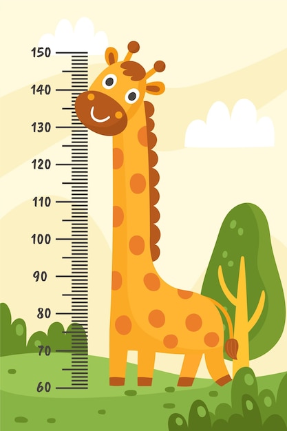 Free Vector cartoon height meter illustrated