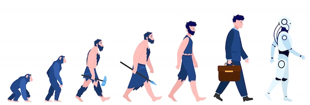 Free Vector cartoon human evolution isolated flat 