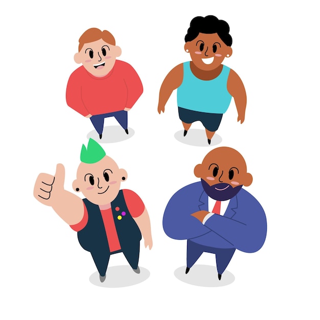 Free Vector cartoon illustration of people looking up