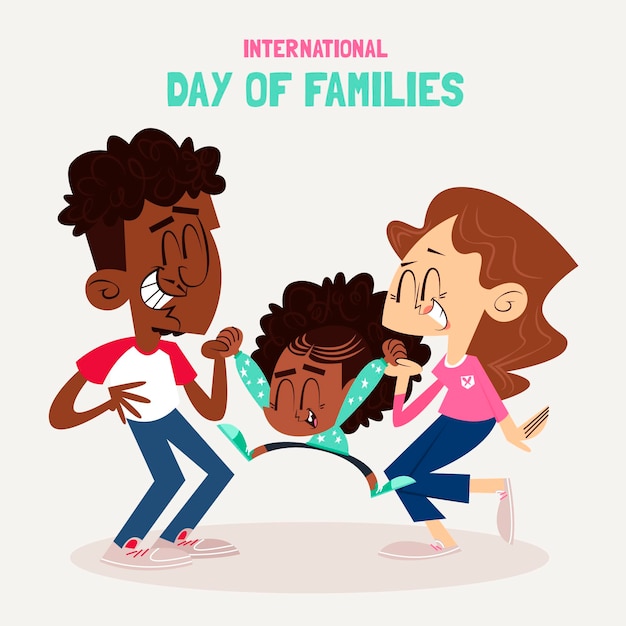 Cartoon international day of families illustration