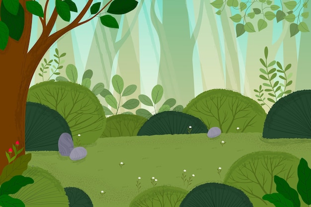 Free vector cartoon jungle background