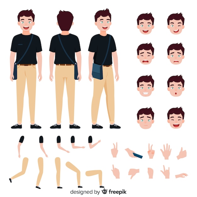 Free Vector cartoon man character template